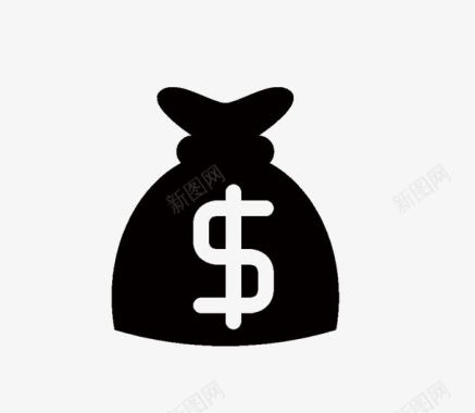 帽子符号黑色金币袋子图标图标