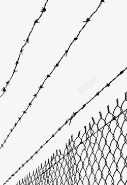 高压电铁丝网防护墙素材
