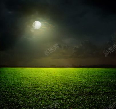 美丽月亮草原风景摄影图片