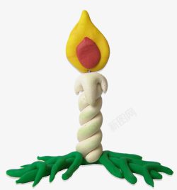 橡皮泥火焰蜡烛素材