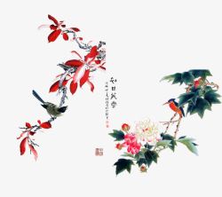 花开芙蓉图素材