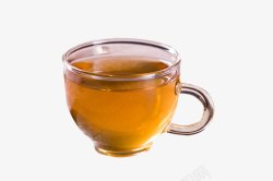 茶汤玻璃杯里的大麦茶茶汤高清图片