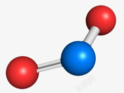 红色二氧化氮分子形状素材