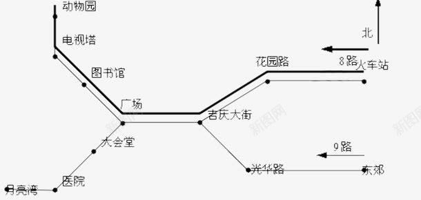 城市地铁线路图城市地铁线路折线图标图标