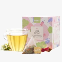 茶叶袋良品铺子玫瑰荷叶茶高清图片