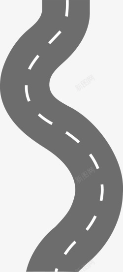 公路柏油路创意弯曲的马路图矢量图高清图片