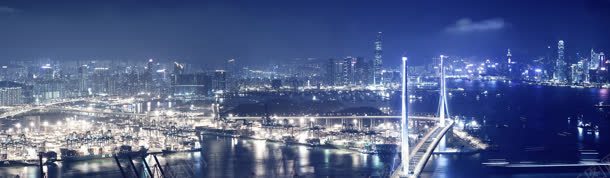 香港夜景banner创意jpg设计背景_88icon https://88icon.com 城市 广告 建筑群 海洋 街道 高大上