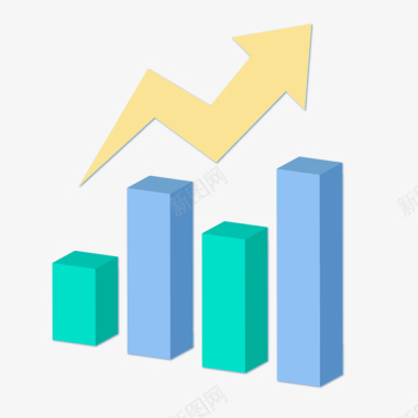 25D场景图一个呈上升叙趋势的数据图图标图标