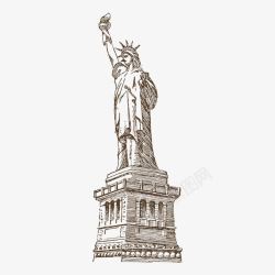 纽约风景纽约自由女神像建筑旅游景点图标高清图片
