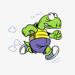 惊恐的乌龟卡通快跑的乌龟高清图片