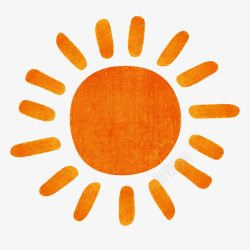 水彩太阳晴朗天气夏橙色手绘太阳高清图片