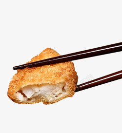 炸鳕鱼块鳕鱼片鳕鱼肉美味小吃筷素材