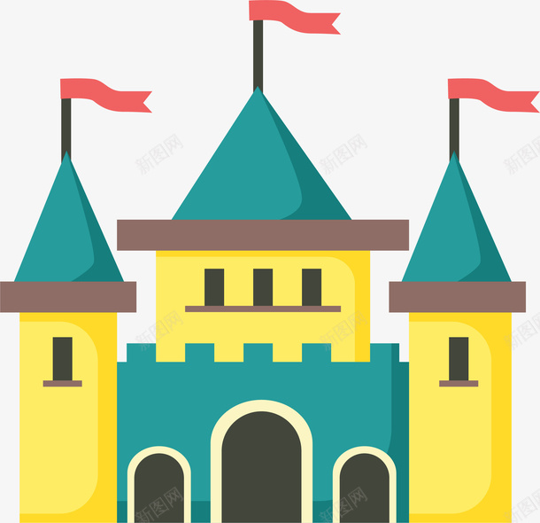 卡通童话城堡png免抠素材_88icon https://88icon.com 卡通 古堡 城堡 矢量图案 童话世界 蛋糕城堡 装饰