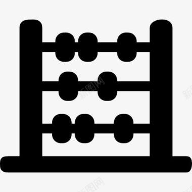 涂鸦数学符号算盘的剪影图标图标