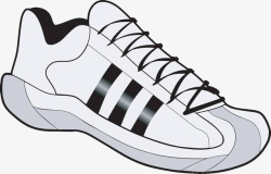 抽象纹路黑纹白色运动鞋高清图片