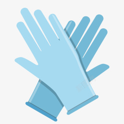 一双蓝色的医用手套矢量图素材