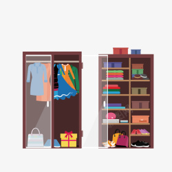 带门储物柜扁平化衣橱和储物柜高清图片