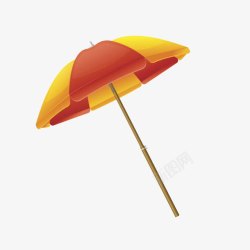 红黄折叠出门遮阳伞实物素材