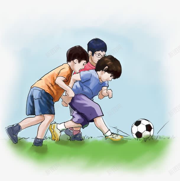 卡通手绘踢足球的孩子png免抠素材_88icon https://88icon.com h5素材 卡通手绘 奔跑 踢足球的孩子 运动
