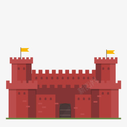 红色城堡矢量图素材
