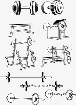 活动室手绘健身器械高清图片