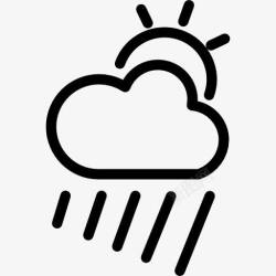 下雨符号阴雨天天气符号图标高清图片