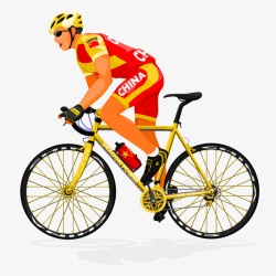 手绘中国自行车赛车选手矢量图素材