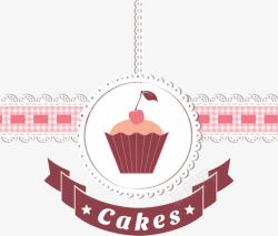 生日邀请卡白色花边粉色背景蛋糕矢量图高清图片
