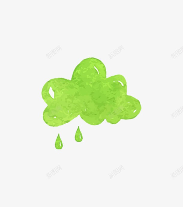 绿色云朵png免抠素材_88icon https://88icon.com 云彩 云朵 卡通 可爱 手绘 水彩画 淡绿色云朵 绿色 雨滴 雨点