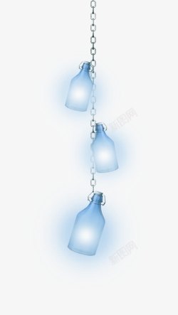 蓝色的漂流瓶蓝色铁链漂流瓶高清图片