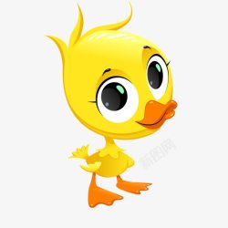 鸭子扭头黄色的小鸭子动物高清图片