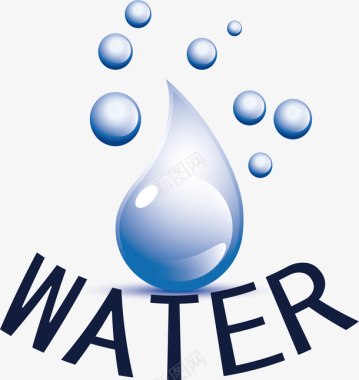 清澈的水花水滴节水相关LOGO元素图标图标