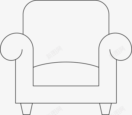 线条沙发矢量图图标图标
