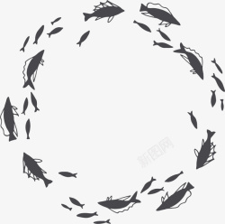 世界海洋日绕圈的鱼素材