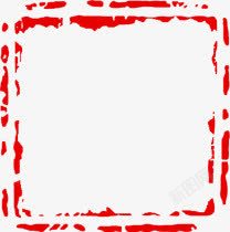 红色特色方形印章素材