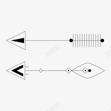 箭头下载横向黑白色创意箭头弓箭PN矢量图图标图标