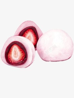 草莓糯米糍素材