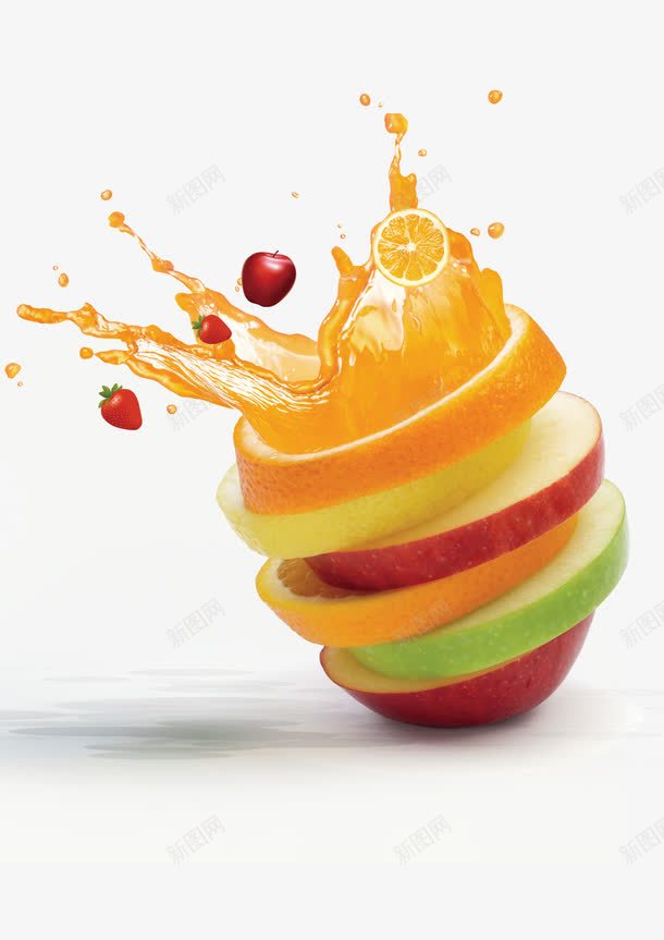 水果果汁png免抠素材_88icon https://88icon.com 橙色 苹果 草莓