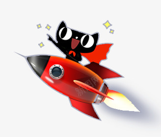 坐着火箭的天猫png免抠素材_88icon https://88icon.com 上天 天猫狂欢节 淘宝狂欢节