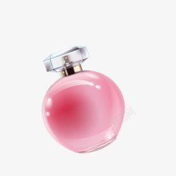 透明圆瓶彩绘粉色香水圆瓶高清图片