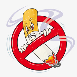 卡通世界无烟日禁止吸烟矢量图素材