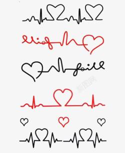 几行心跳线素材