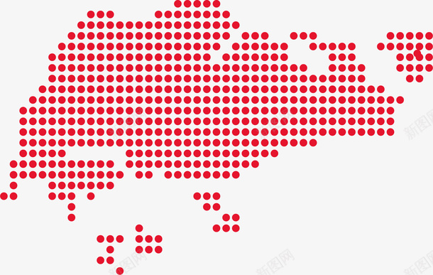 红色波点卡通板块矢量图eps免抠素材_88icon https://88icon.com 国土版图 扁平风格 新加坡 新加坡版图 波点版块 红色波点 矢量图