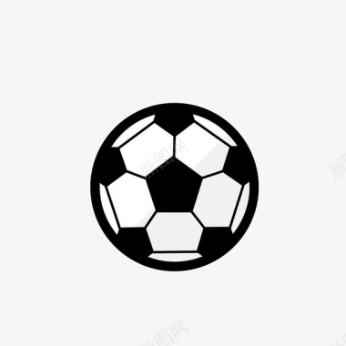六边形图案手绘黑白足球图标图标