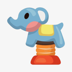 蓝色玩具小象摇摇车素材
