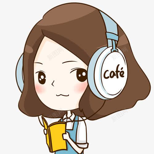 听音乐看书的小女孩png免抠素材_88icon https://88icon.com 女孩 耳机 音乐 黄色