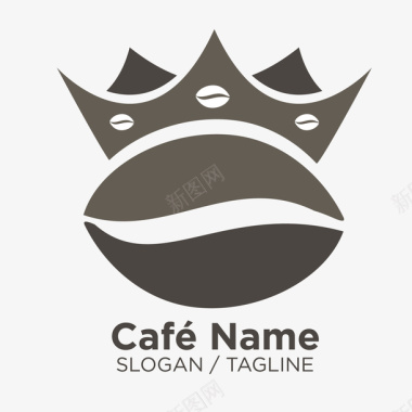 简约房子皇冠咖啡logo矢量图图标图标