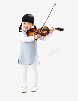 小姑拉小提琴的小姑娘高清图片