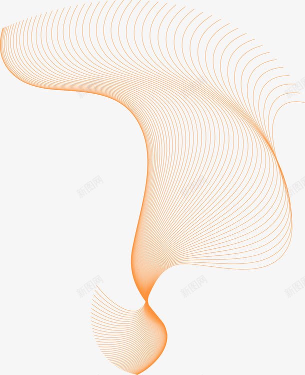 橙色柔和线条png免抠素材_88icon https://88icon.com 弧度线 柔和曲线 柔和线条 波浪线 线条 装饰曲线 飘逸曲线