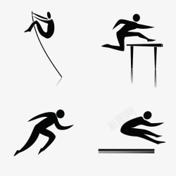 跳远运动员手绘运动种类图标高清图片